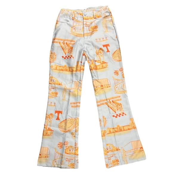 Women’s Toile VOLS game Day Wide Leg Pants Slacks Orange white UTK Trousers S - Picture 2 of 12